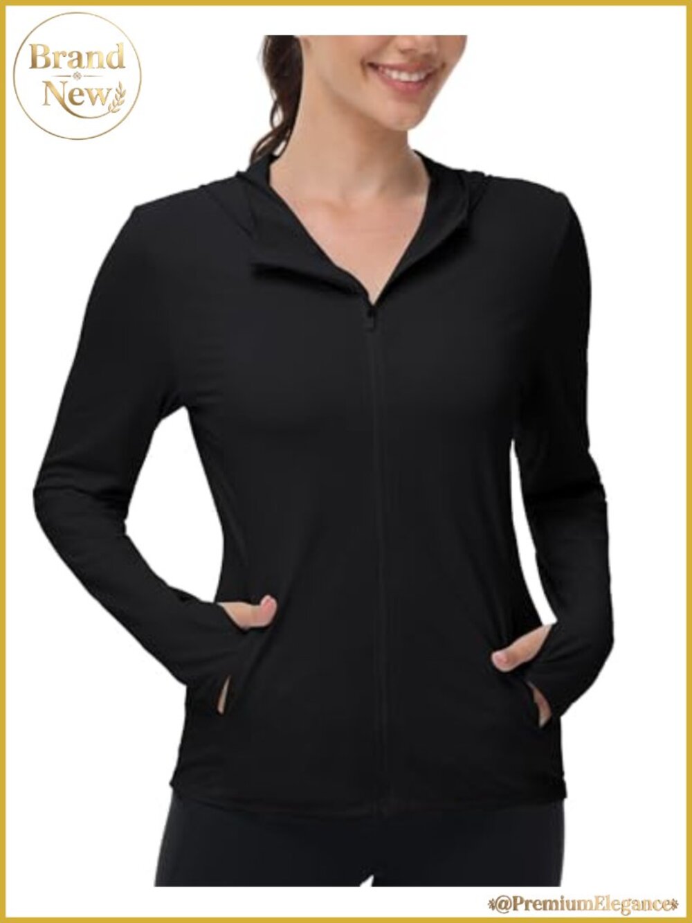 UPF 50+ Sun Protection Rash Guard Long Sleeve Zip Hoodie Jacket
